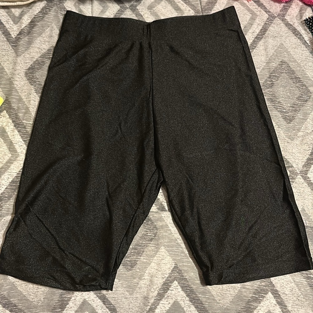 Love University Black Shiny Bike Shorts - Picture 8 of 8